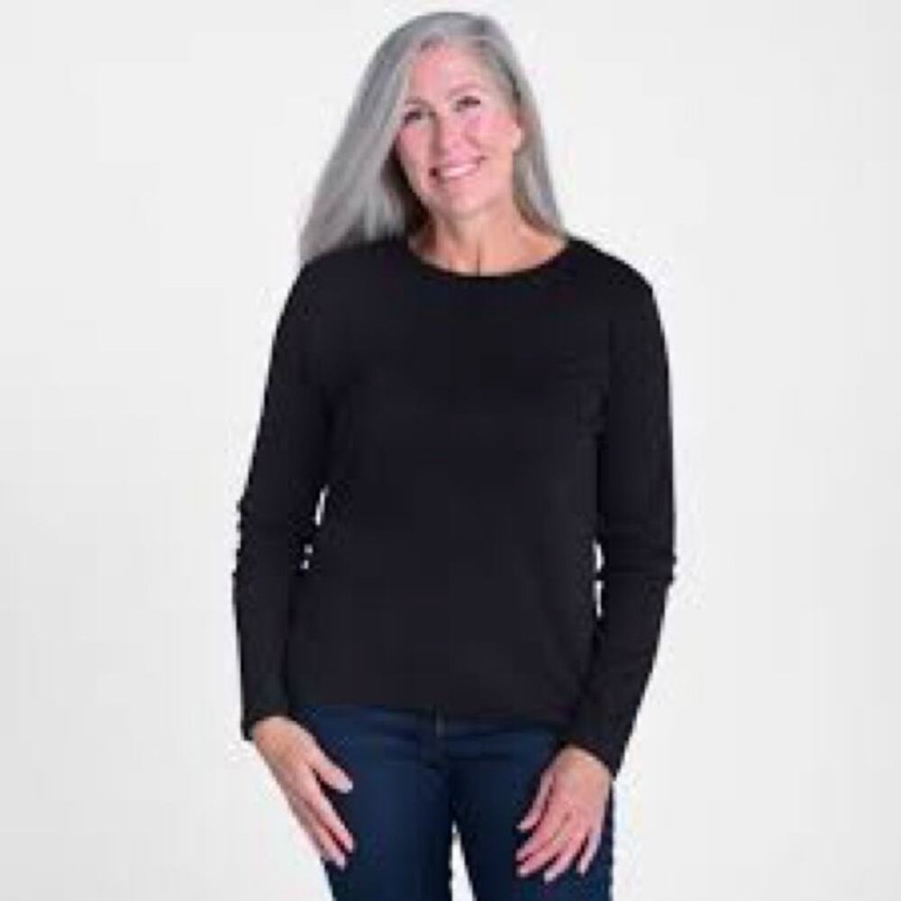 Christopher & Banks Black Long Sleeve Top Small